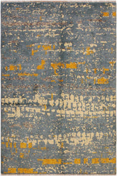 handmade Modern Balouchi Blue Beige Hand Knotted RECTANGLE 100% WOOL area rug 5x6